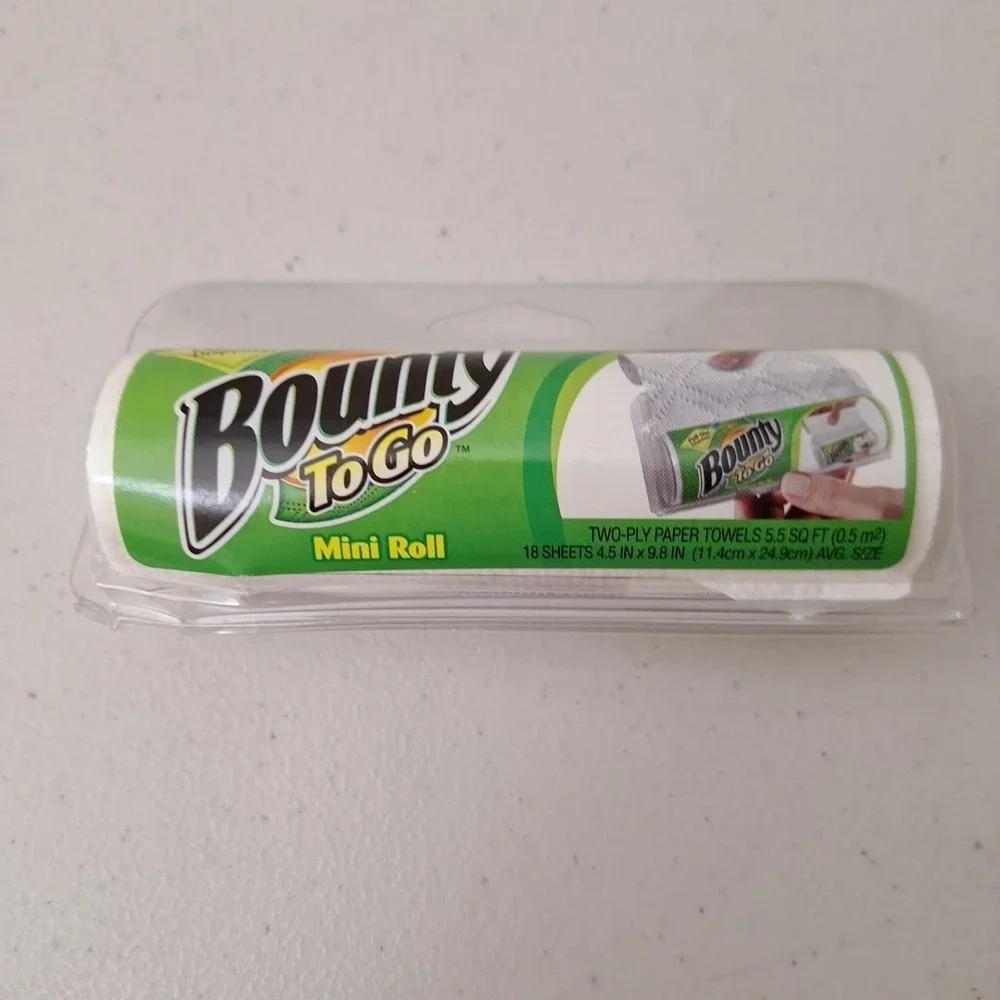 Vintage 2003 Bounty Mini Roll Paper Towels Travel To Go